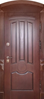 Металлическая термодверь с арочной фрамугой (фрезерованные панели МДФ) Металлическая термодверь с арочной фрамугой (фрезерованные панели МДФ)