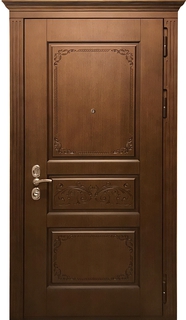 Входная термодверь со шпонированной плитой МДФ и карнизом Входная термодверь со шпонированной плитой МДФ и карнизом